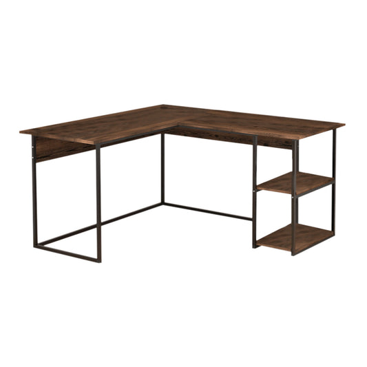 Γραφείο εργασίας Delta Megapap χρώμα καπνιστή καρυδιά 147,8x140x73,8εκ. - Hippiehome.gr