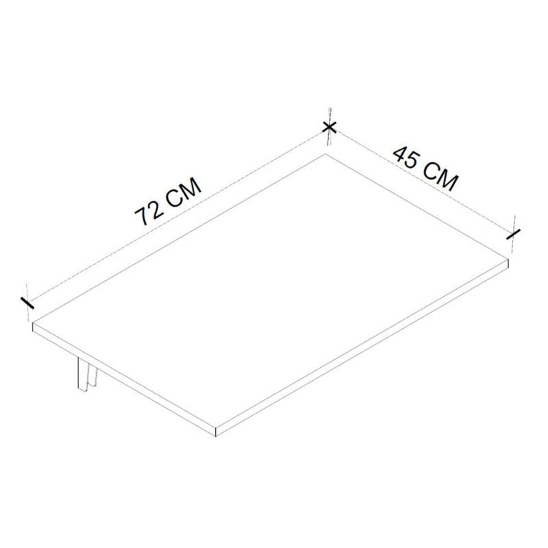 Τραπέζι κουζίνας - Γραφείο επιτοίχιο πτυσσόμενο Ravan Megapap χρώμα λευκό 72x45εκ. - Hippiehome.gr