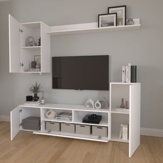 Σύνθεση τηλεόρασης Rodos Megapap χρώμα λευκό 210,2x36x90,4εκ. - Hippiehome.gr