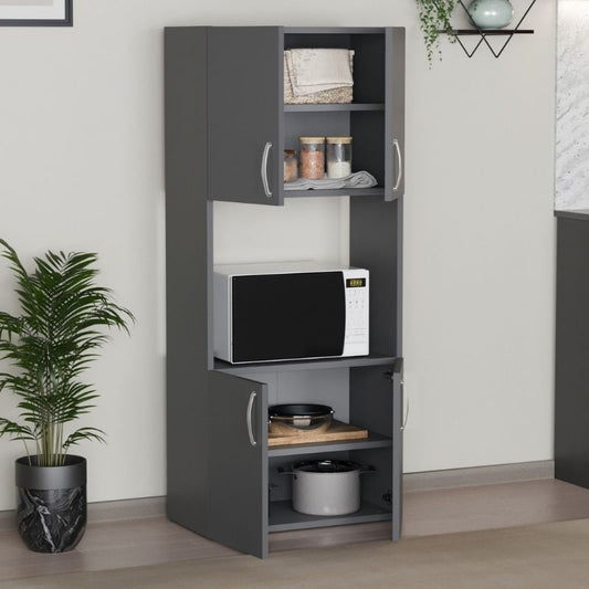 Ντουλάπα κουζίνας Armado Megapap χρώμα ανθρακί 60x32x140εκ. - Hippiehome.gr