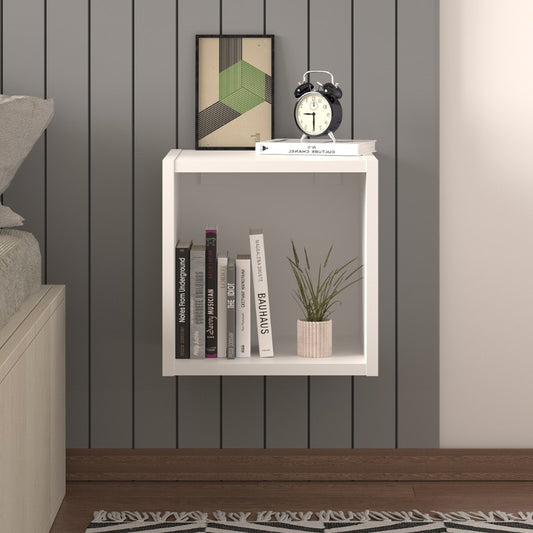 Κομοδίνο επιτοίχιο Beny Megapap χρώμα λευκό 34x30,3x34εκ. - Hippiehome.gr