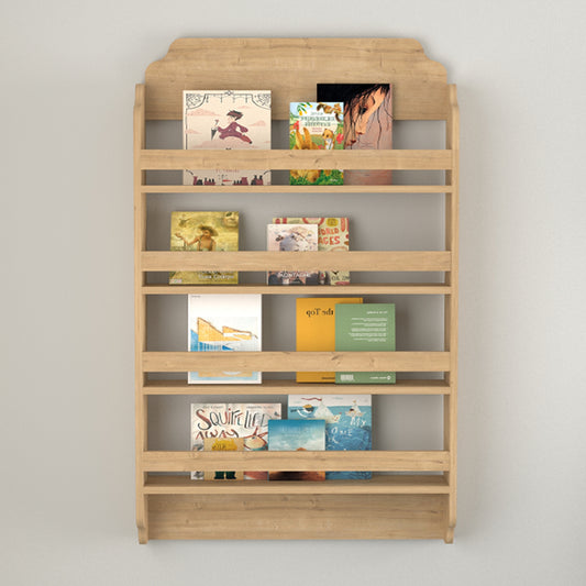 Επιτοίχια βιβλιοθήκη - ραφιέρα Montessori Megapap χρώμα sapphire oak 80x15x132εκ. - Hippiehome.gr