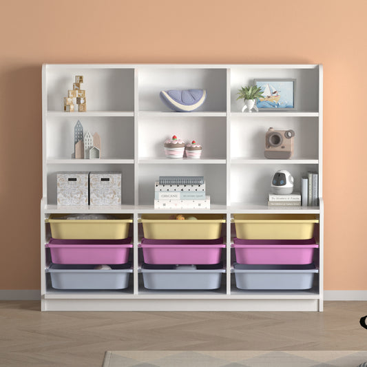 Βιβλιοθήκη Obia Megapap με 9 συρτάρια χρώμα λευκό 132,6x30x115εκ. - Hippiehome.gr