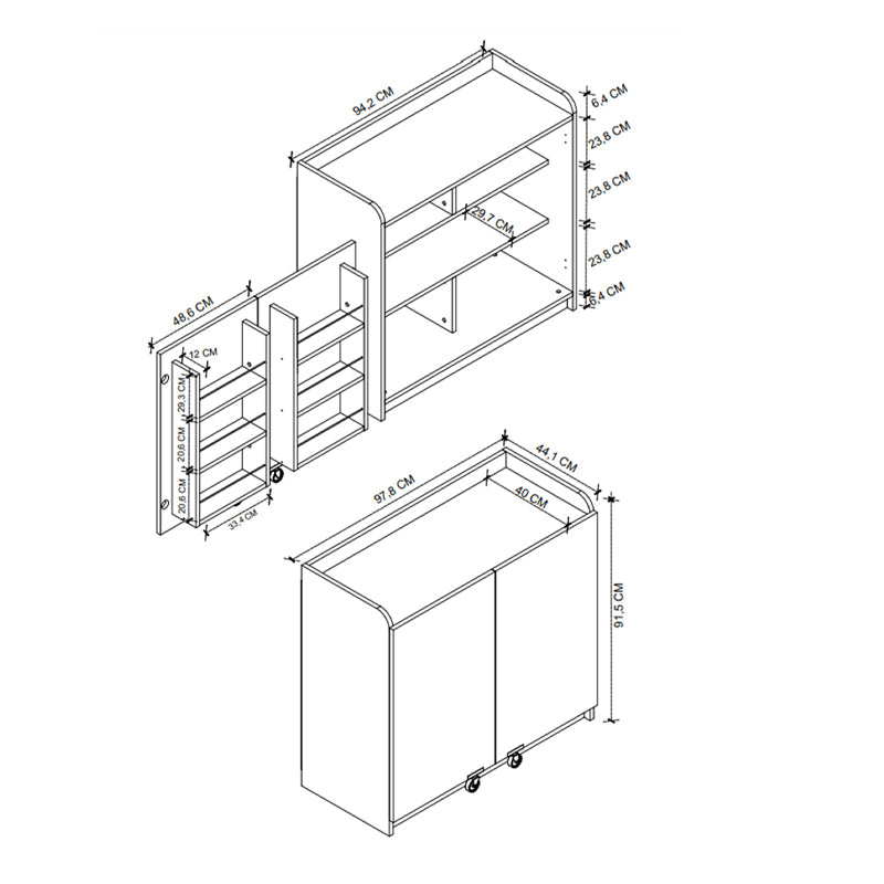 Ντουλάπι κουζίνας - μπάνιου Altay I Megapap χρώμα λευκό 97,8x44,1x91,5εκ. - Hippiehome.gr