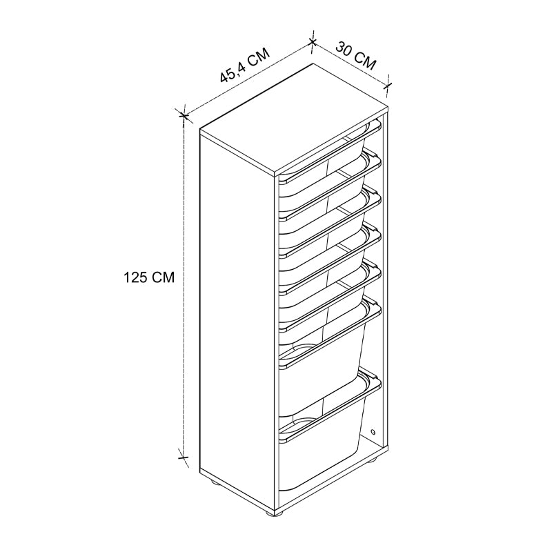 Συρταριέρα κουζίνας - μπάνιου Kayra Megapap με 7 συρτάρια χρώμα λευκό 45,4x30x125εκ. - Hippiehome.gr