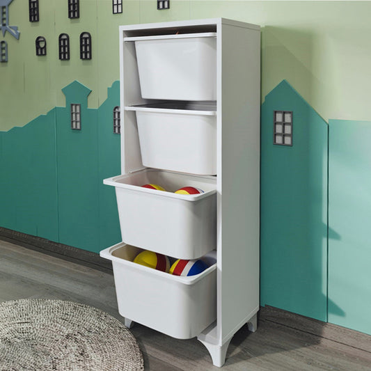 Συρταριέρα κουζίνας - μπάνιου Kayra I Megapap με 4 συρτάρια χρώμα λευκό 45,3x29,7x116,3εκ. - Hippiehome.gr