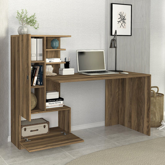 Γραφείο εργασίας Domingo Megapap χρώμα καρυδί 149,5x60x120εκ. - Hippiehome.gr