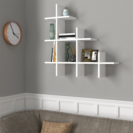 Ραφιέρα τοίχου Juke Megapap χρώμα λευκό 81,8x18x80εκ. - Hippiehome.gr