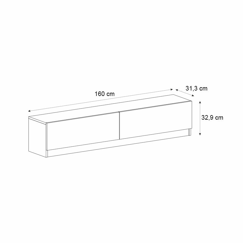 Έπιπλο τηλεόρασης Ahenk Megapap χρώμα καρυδί 160x31,3x32,9εκ. - Hippiehome.gr
