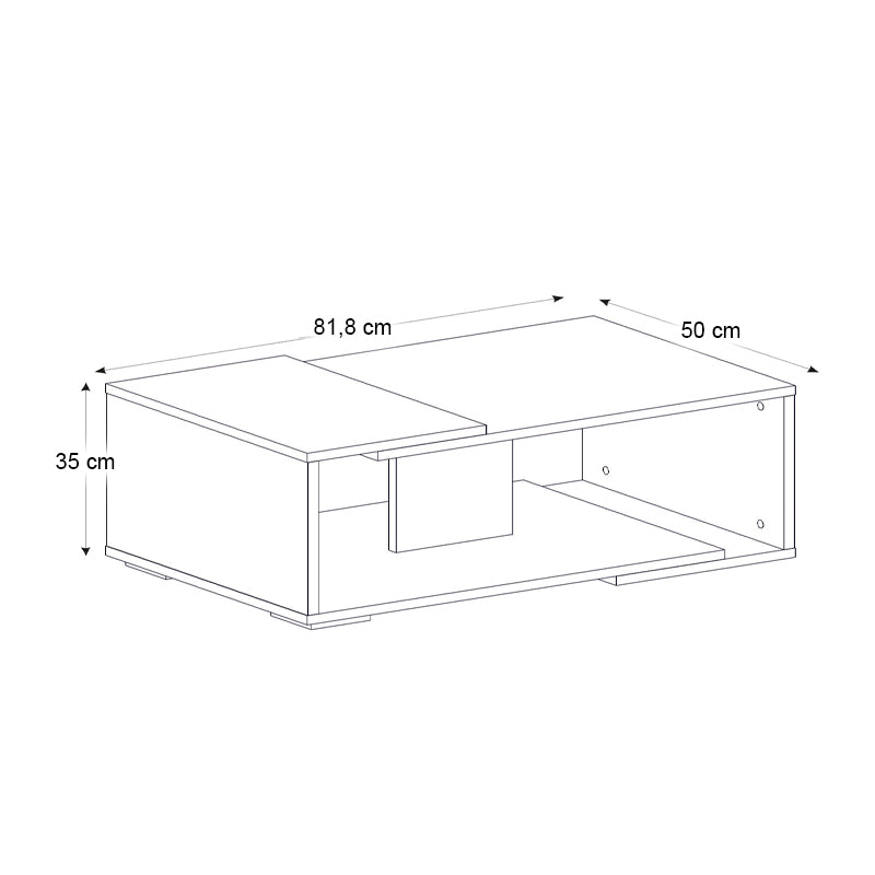 Τραπεζάκι σαλονιού Mareta Megapap χρώμα μαύρο εφέ μαρμάρου - καρυδί 81,8x50x35εκ. - Hippiehome.gr