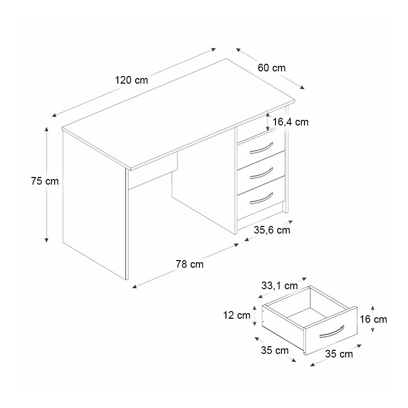 Γραφείο εργασίας Eldoris Megapap χρώμα καρυδί 120x60x75εκ. - Hippiehome.gr