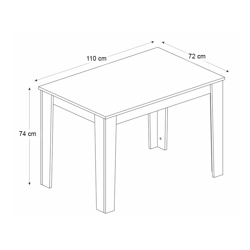 Τραπέζι Darlen Megapap χρώμα ανθρακί - sapphire oak 110x72x74εκ. - Hippiehome.gr