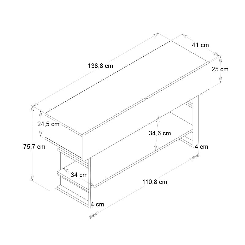 Κονσόλα Aron Megapap χρώμα λευκό εφέ μαρμάρου 138,8x41x75,7εκ. - Hippiehome.gr