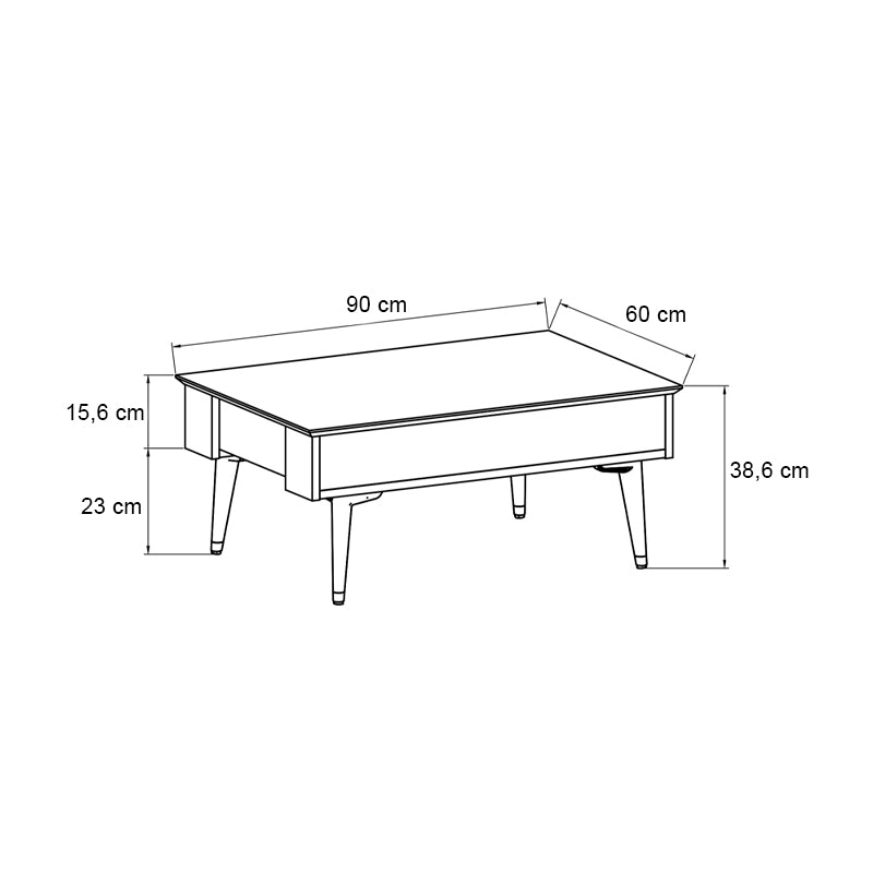 Τραπεζάκι σαλονιού Bolea Megapap χρώμα modern black - φυσικό οξιάς 90x60x38,6εκ. - Hippiehome.gr
