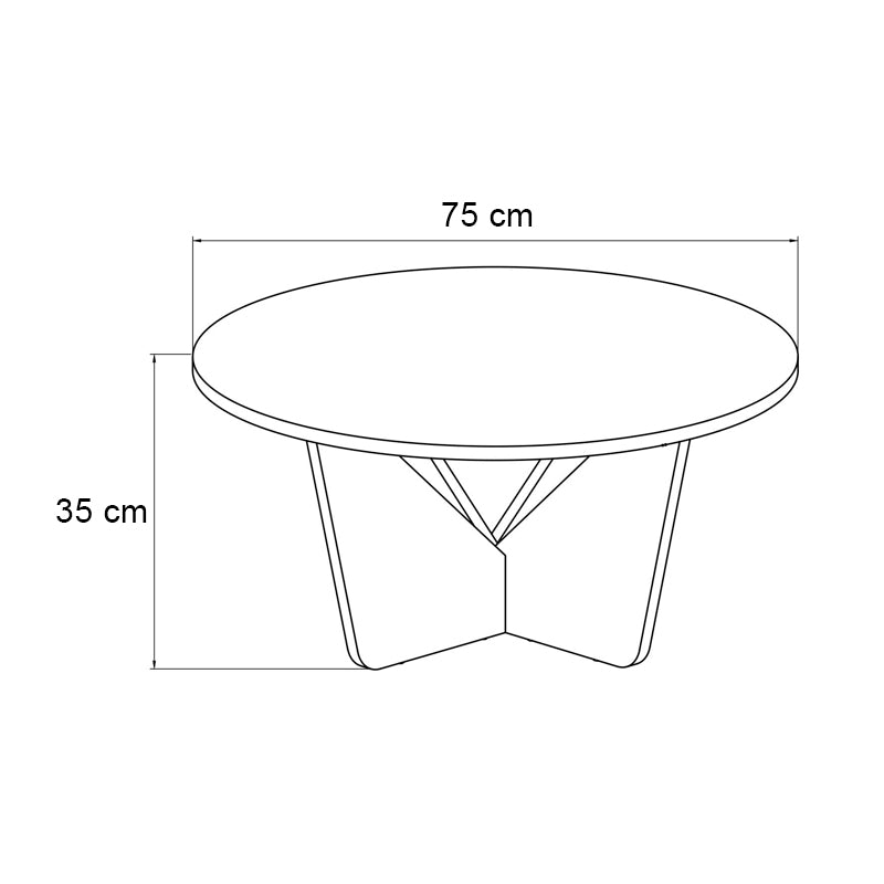 Τραπεζάκι σαλονιού Lagerta Megapap χρώμα μαύρο εφέ μαρμάρου Ø75x35εκ. - Hippiehome.gr