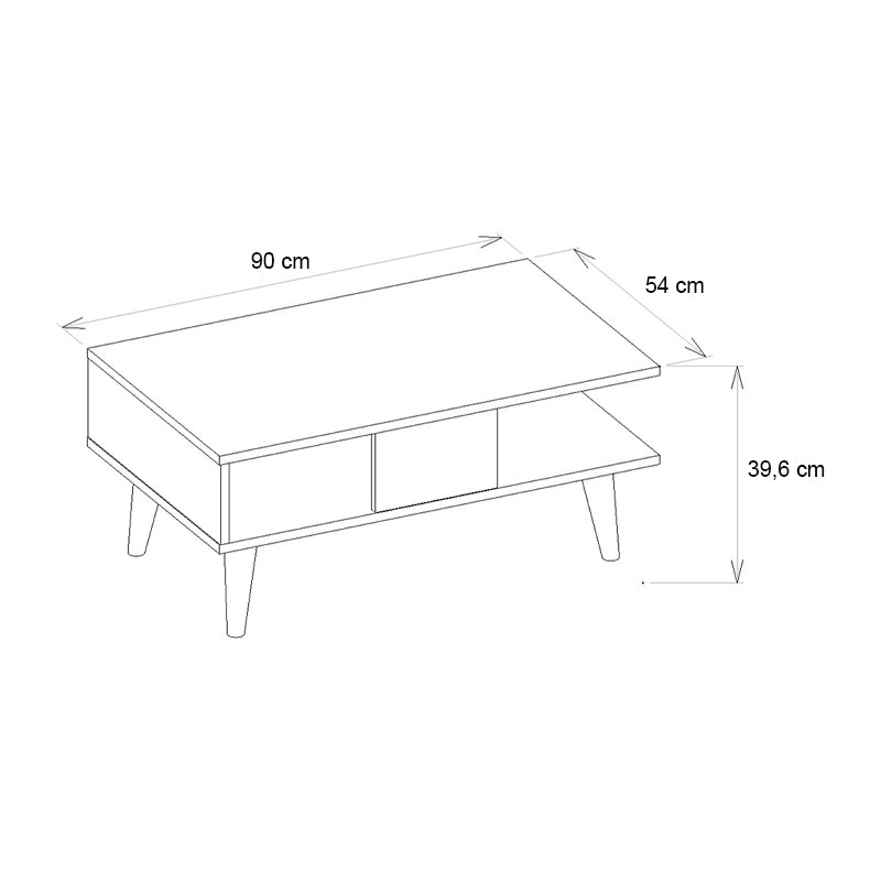 Τραπεζάκι σαλονιού Andros Megapap χρώμα καρυδί - μαύρο εφέ μαρμάρου 90x54x39,6εκ. - Hippiehome.gr