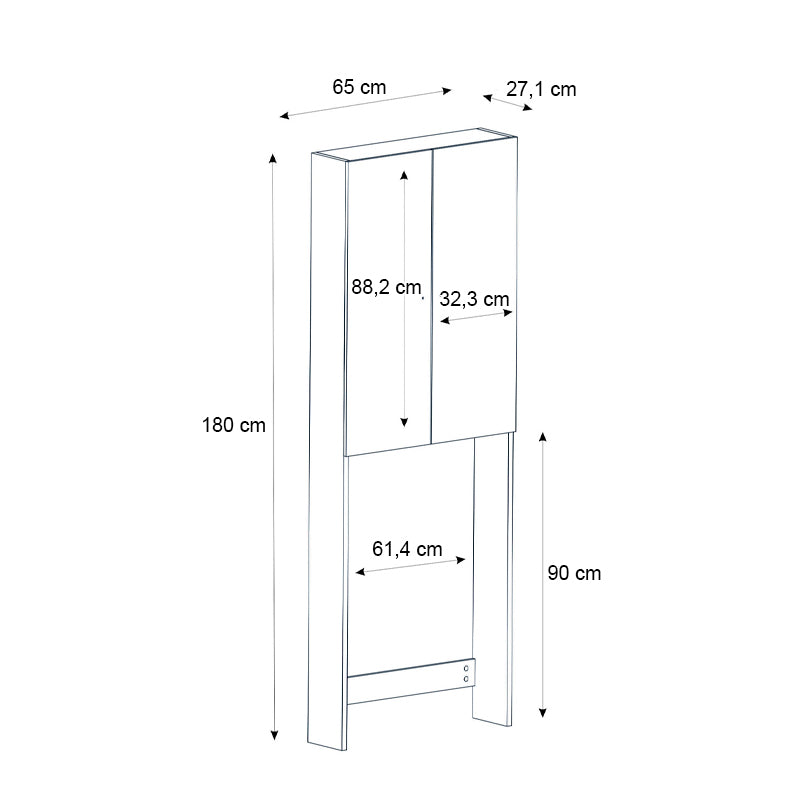 Έπιπλο πλυντηρίου Romme Megapap χρώμα sepet oak 65x27,1x180εκ. - Hippiehome.gr