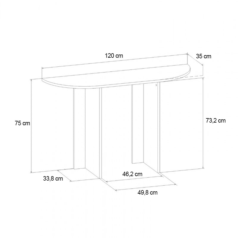 Κονσόλα Cortado Megapap χρώμα sapphire oak 120x35x75εκ. - Hippiehome.gr