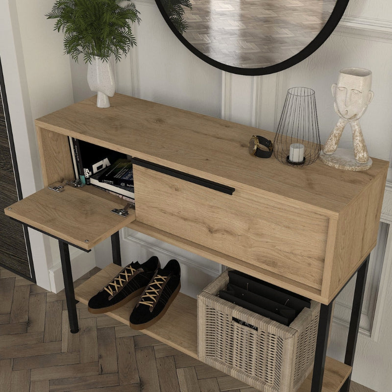 Κονσόλα με καθρέπτη Suzy Megapap χρώμα sepet oak 90x29,6x76εκ. - Hippiehome.gr
