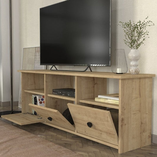 Έπιπλο τηλεόρασης Mahen Megapap χρώμα sapphire oak 140x35x49,8εκ. - Hippiehome.gr