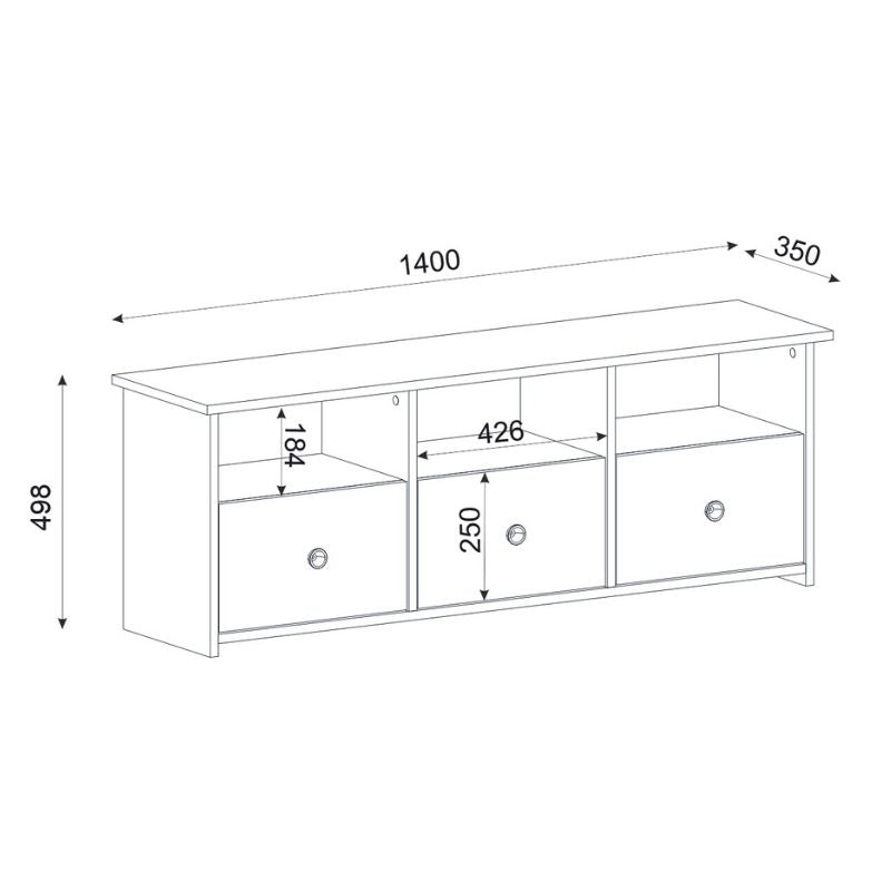 Έπιπλο τηλεόρασης Mahen Megapap χρώμα sapphire oak 140x35x49,8εκ. - Hippiehome.gr
