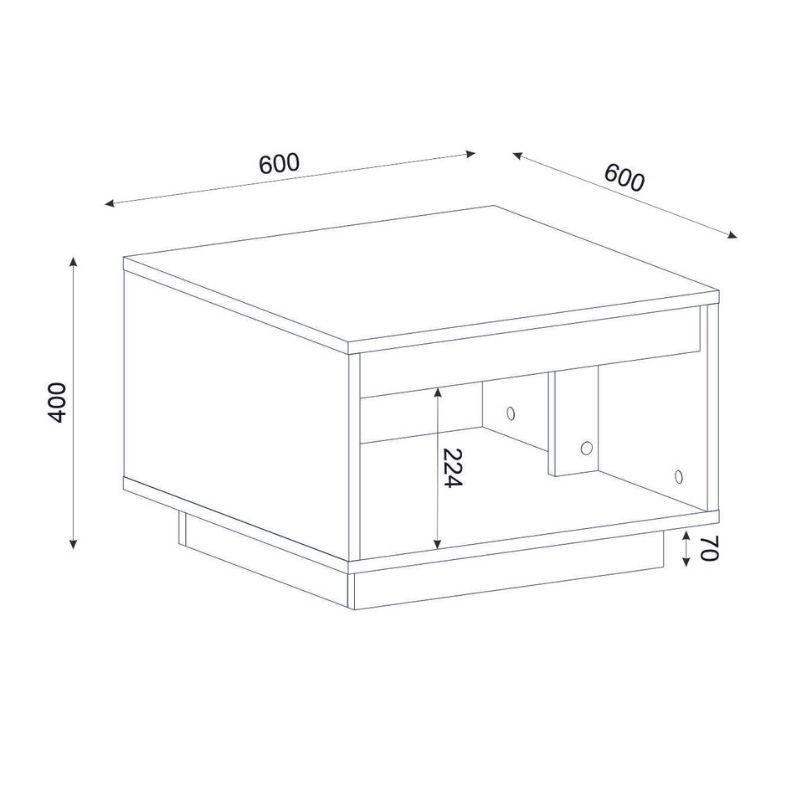 Τραπεζάκι σαλονιού Onda Megapap χρώμα sapphire oak 60x60x40εκ. - Hippiehome.gr