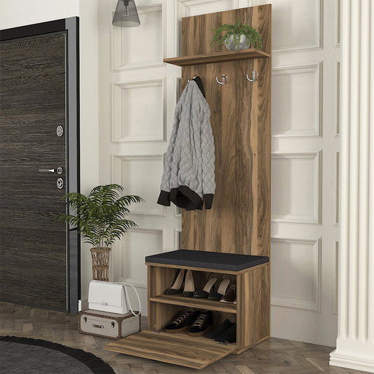 Έπιπλο εισόδου Track Megapap χρώμα καρυδί 60x38,2x190εκ. - Hippiehome.gr