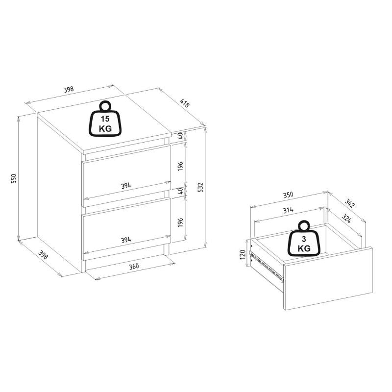 Κομοδίνο Breve Megapap χρώμα sapphire oak 39,8x41,8x55εκ. - Hippiehome.gr