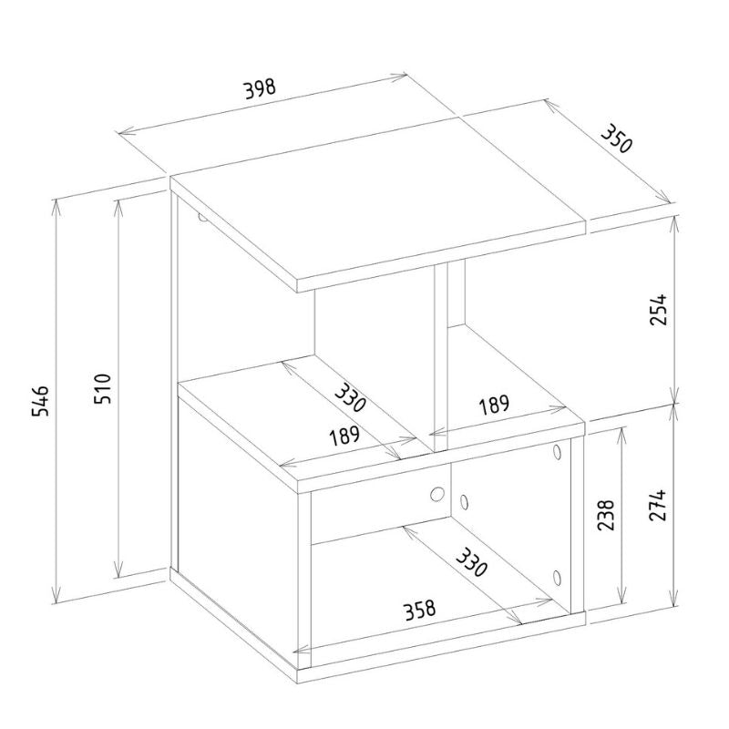 Κομοδίνο Entiero Megapap χρώμα sapphire oak 39,8x35x54,6εκ. - Hippiehome.gr