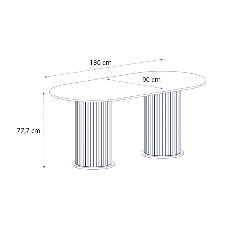 Τραπέζι Bohema Megapap χρώμα ivory - sepet oak 180x90x77,7εκ. - Hippiehome.gr