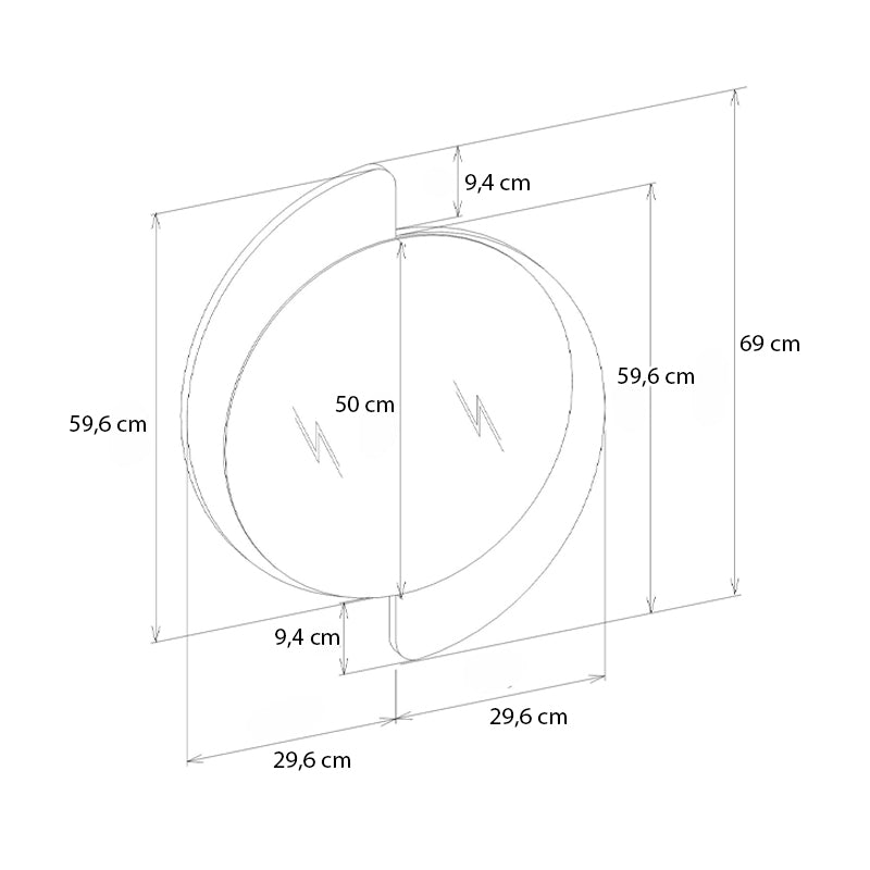 Καθρέπτης τοίχου Sevilla Μegapap χρώμα λευκό 59,2x2,2x69εκ. - Hippiehome.gr