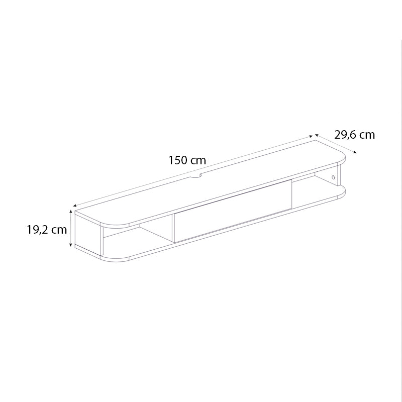 Έπιπλο τηλεόρασης επιτοίχιο Cross Megapap με LED χρώμα sepet oak - sandstone 150x29,6x19,2εκ. - Hippiehome.gr