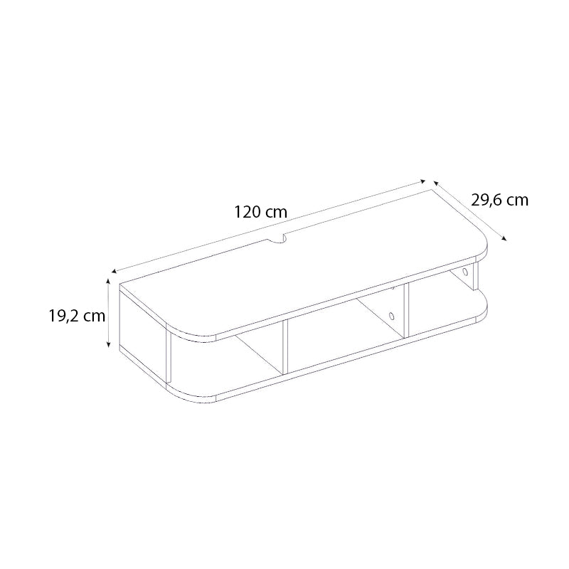 Έπιπλο τηλεόρασης επιτοίχιο Bask Megapap με LED χρώμα λευκό 120x29,6x19,2εκ. - Hippiehome.gr