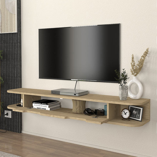 Έπιπλο τηλεόρασης επιτοίχιο Noland Megapap με LED χρώμα rota oak 150x35x19,2εκ. - Hippiehome.gr