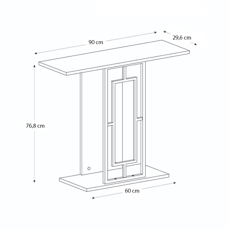 Κονσόλα Alderas Megapap χρώμα λευκό - travertine - χρυσό 90x29,6x76,8εκ. - Hippiehome.gr