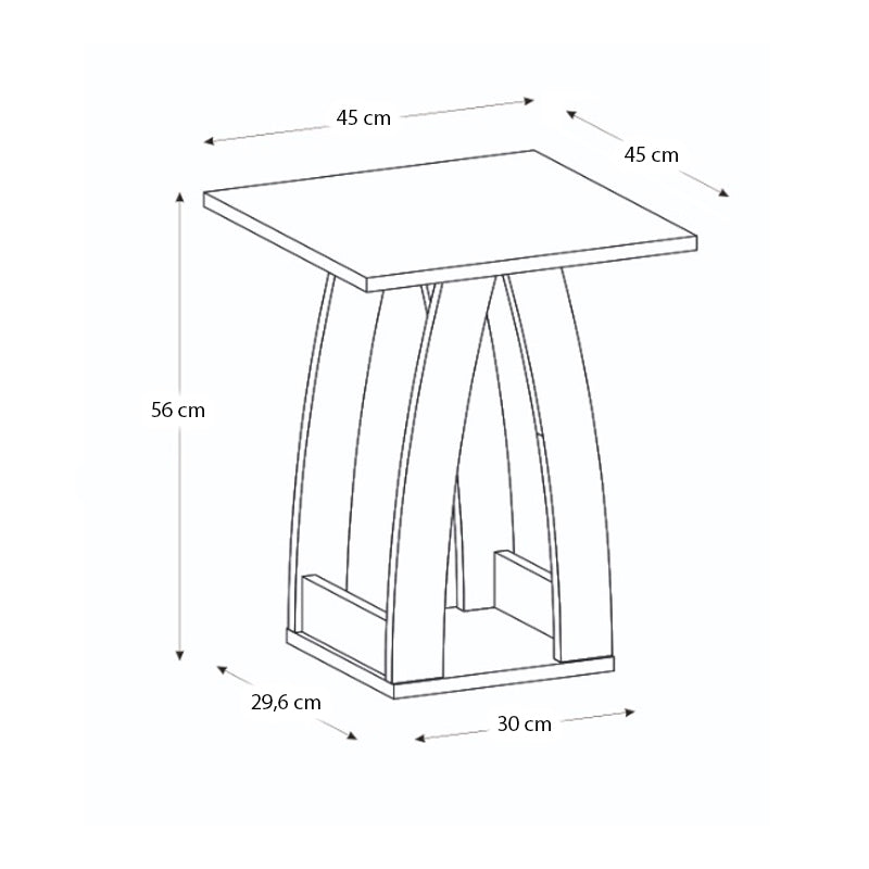 Τραπεζάκι βοηθητικό - Κομοδίνο Deros Megapap χρώμα sepet oak 45x45x56εκ. - Hippiehome.gr