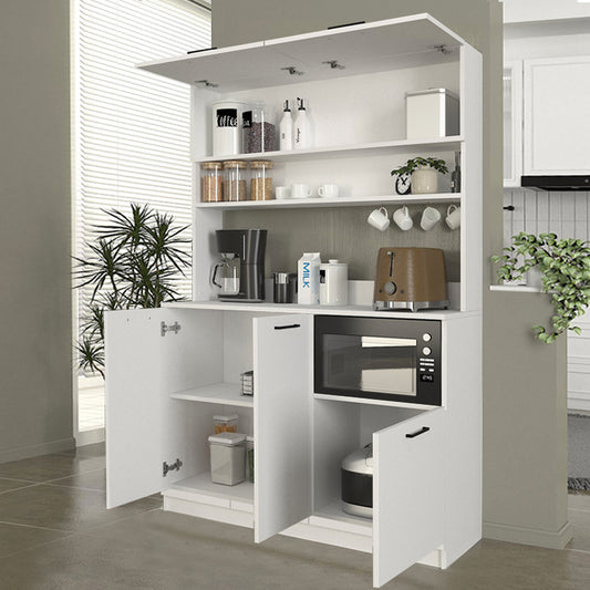 Έπιπλο κουζίνας Tuco 3 Megapap χρώμα λευκό 123,8x40x180εκ. - Hippiehome.gr