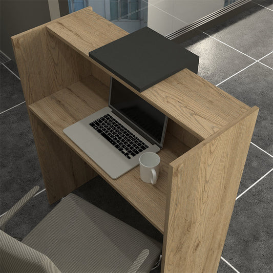 Γραφείο υποδοχής - reception Hola Megapap χρώμα sepet oak - ανθρακί 93,6x45,2x110,3εκ. - Hippiehome.gr