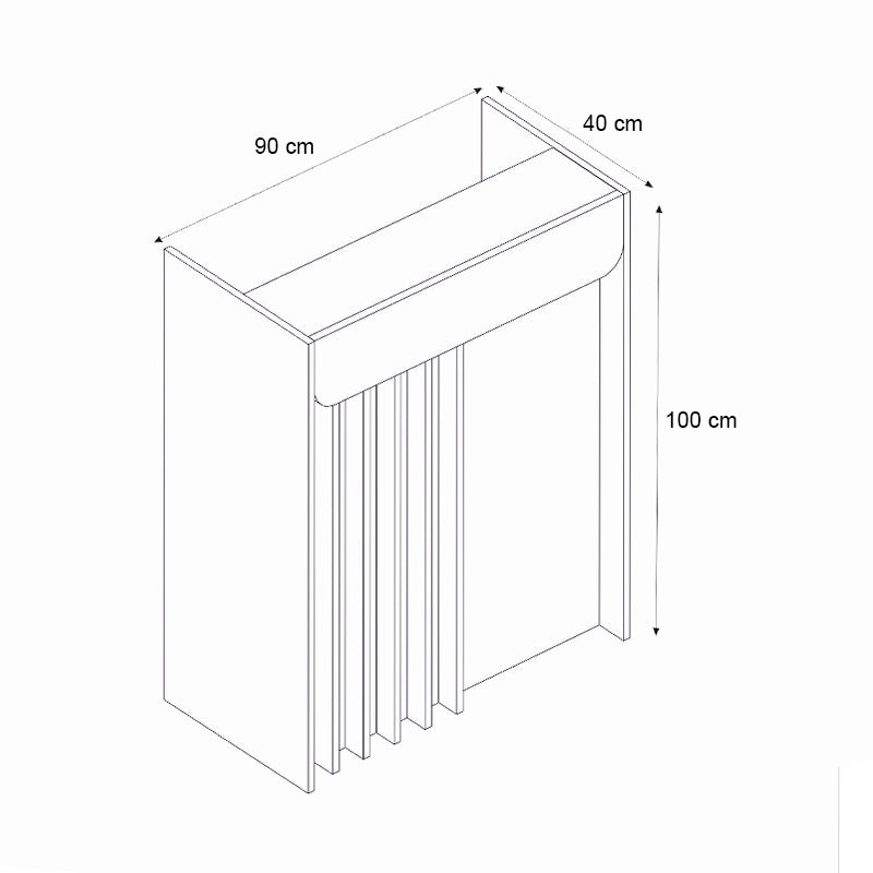 Γραφείο υποδοχής - reception Karibu Megapap με LED χρώμα ανθρακί - sepet oak 90x40x100εκ. - Hippiehome.gr