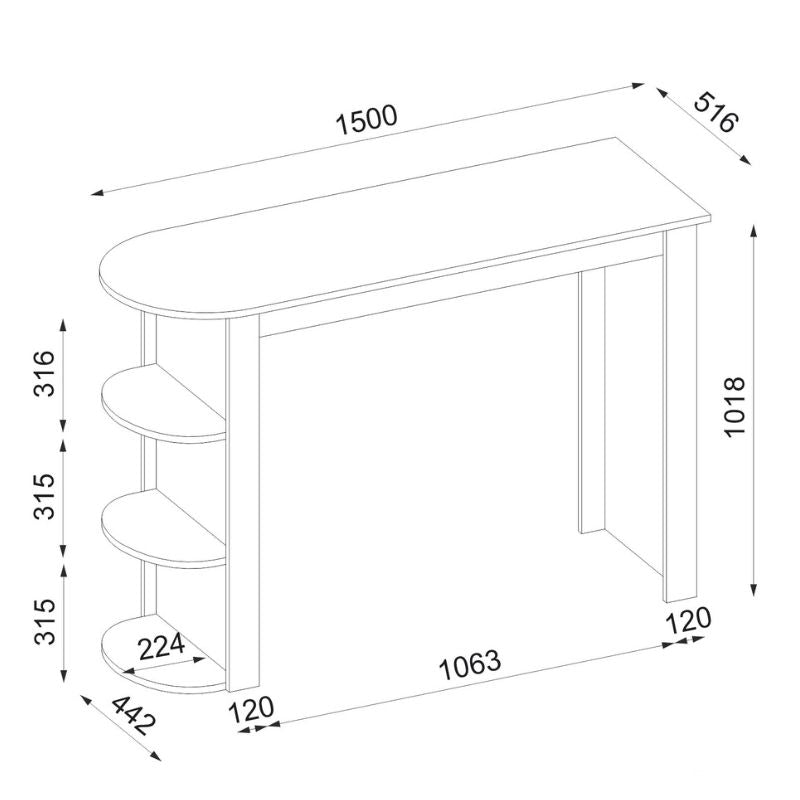 Τραπέζι μπαρ Vigne Megapap χρώμα sepet oak 150x51,6x101,8εκ. - Hippiehome.gr