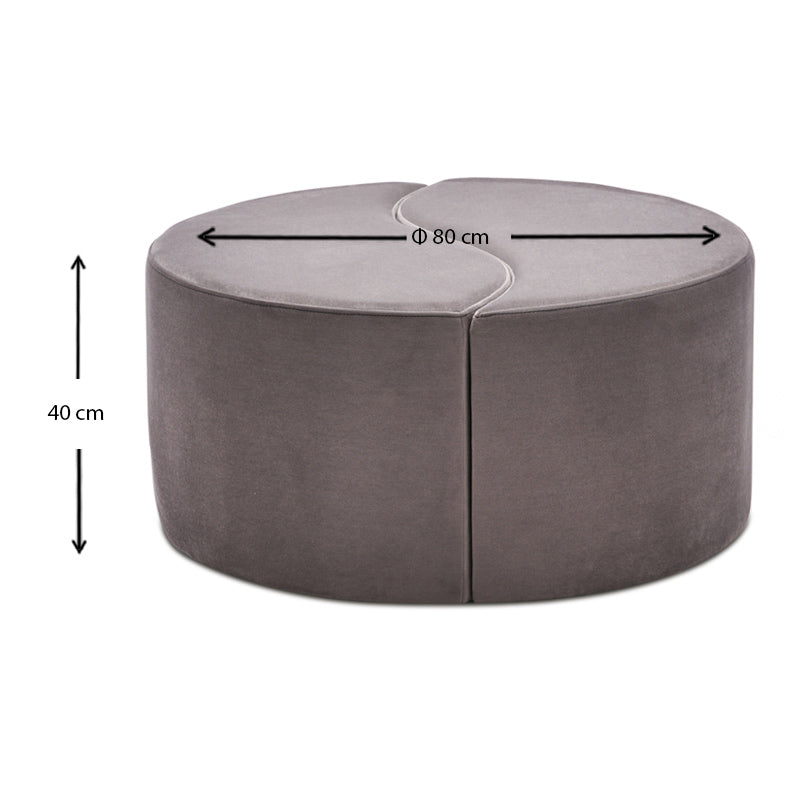 Σκαμπώ Alis Megapap βελούδινο χρώμα ανοιχτό γκρι 80x80x40εκ. - Hippiehome.gr