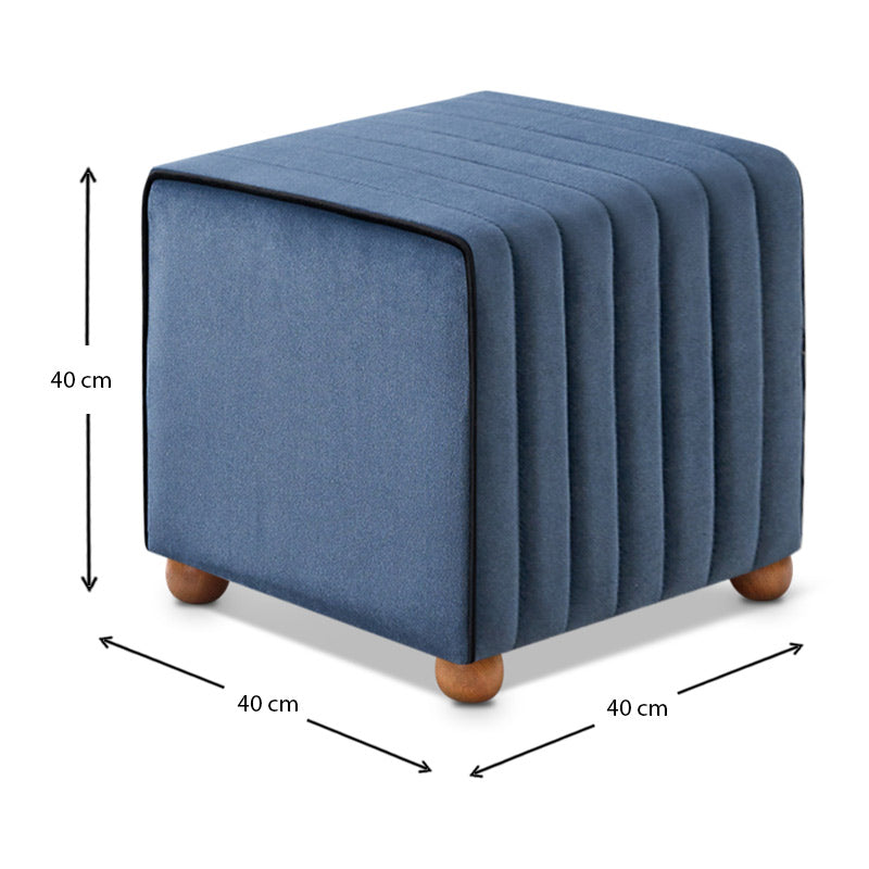 Σκαμπώ Mona Megapap βελούδινο χρώμα μπλε 40x40x40εκ. - Hippiehome.gr