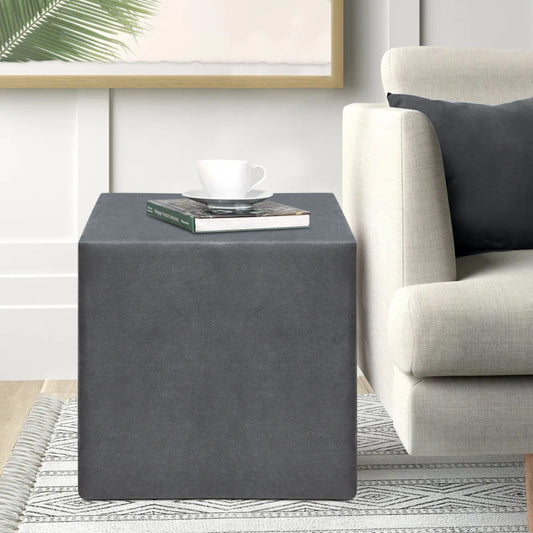 Σκαμπώ April Megapap βελούδινο χρώμα γκρι 40x40x40εκ. - Hippiehome.gr