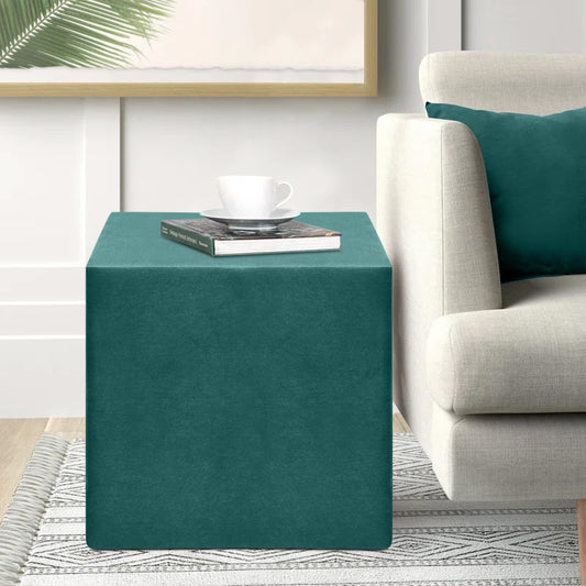 Σκαμπώ April Megapap βελούδινο χρώμα κυπαρρισί 40x40x40εκ. - Hippiehome.gr