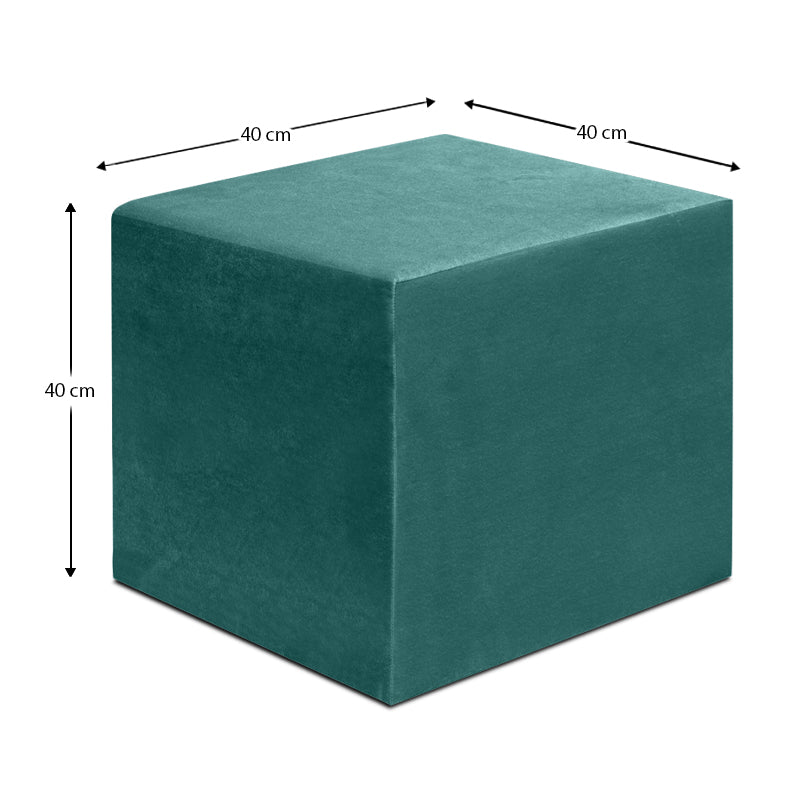 Σκαμπώ April Megapap βελούδινο χρώμα κυπαρρισί 40x40x40εκ. - Hippiehome.gr