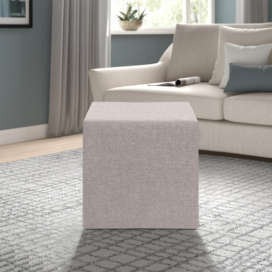 Σκαμπώ Linda Megapap υφασμάτινο χρώμα μπεζ 40x40x40εκ. - Hippiehome.gr