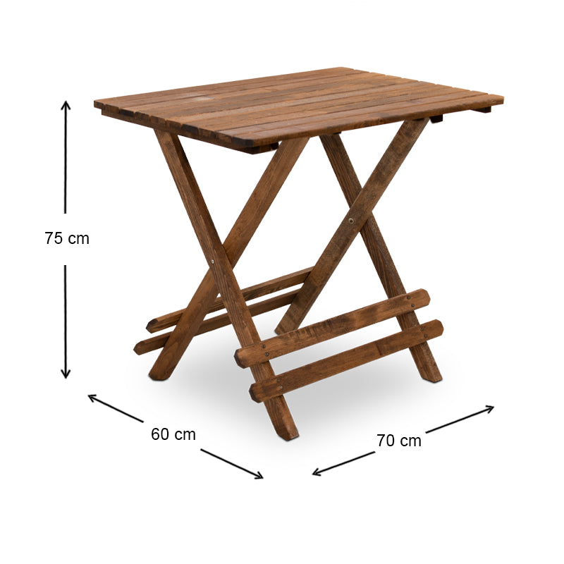 Τραπέζι πτυσσόμενο Queen Megapap από ξύλο οξιάς σε χρώμα καρυδί εμποτισμού 70x60x75εκ. - Hippiehome.gr