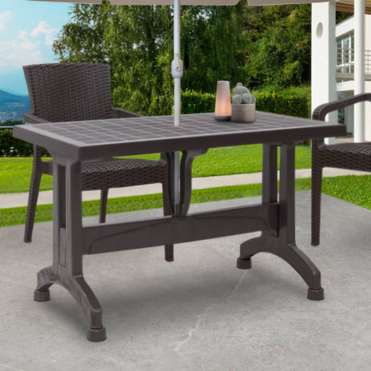 Τραπέζι πολυπροπυλενίου Callan Megapap χρώμα καφέ 140x80x73εκ. - Hippiehome.gr