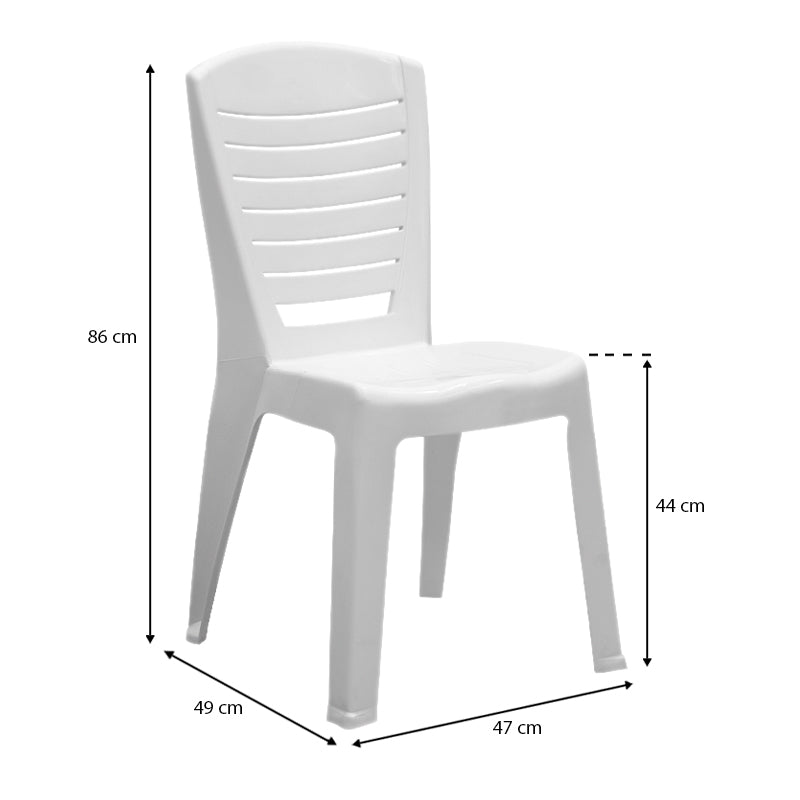Καρέκλα πολυπροπυλενίου Tabia Megapap χρώμα λευκό 47x49x86εκ. - Hippiehome.gr