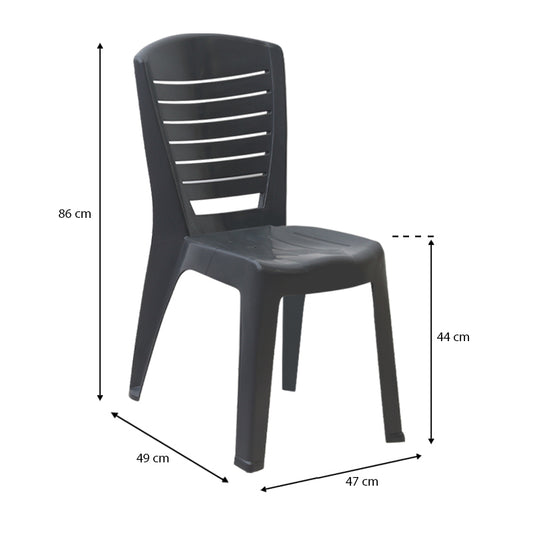 Καρέκλα πολυπροπυλενίου Tabia Megapap χρώμα ανθρακί 47x49x86εκ. - Hippiehome.gr